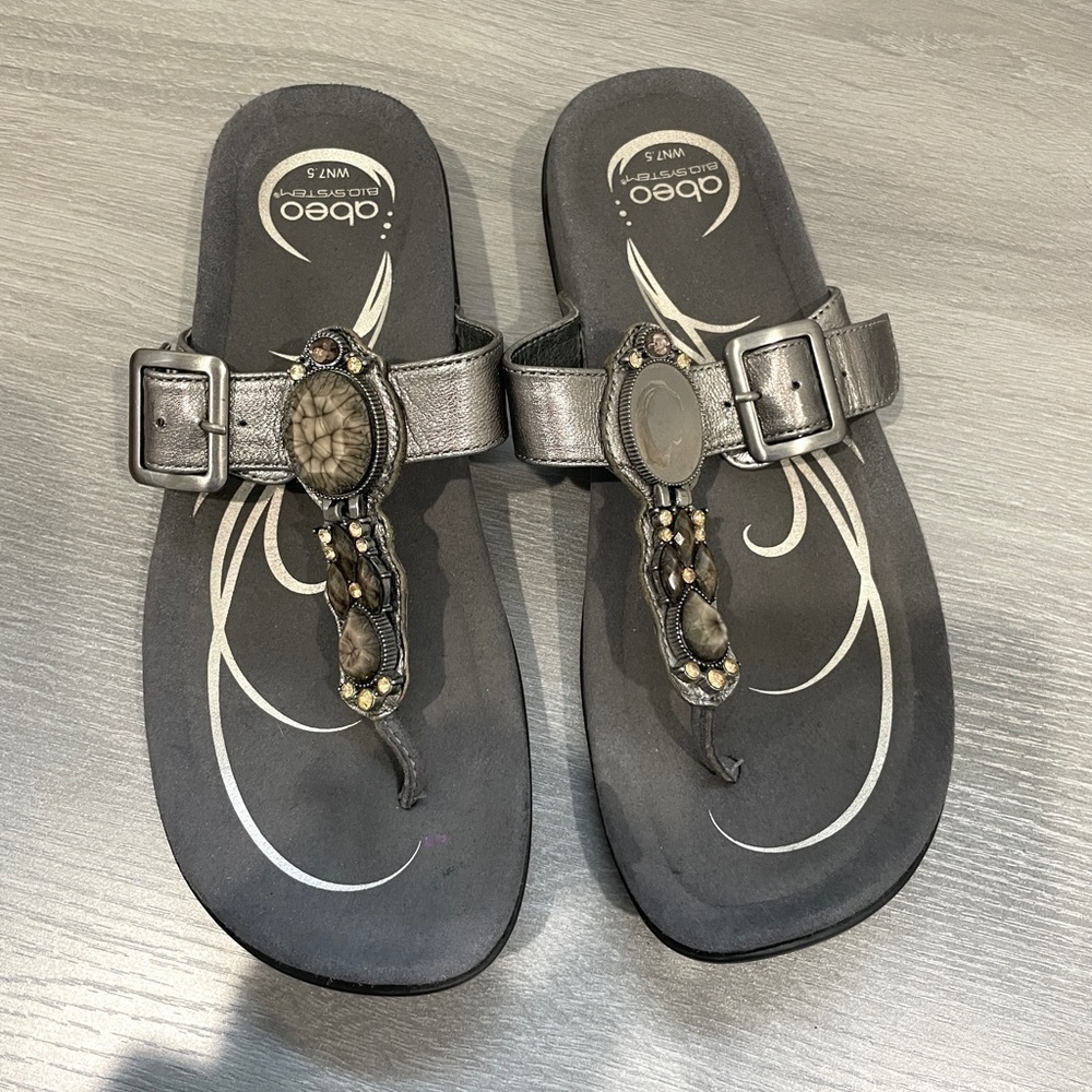 Abeo B.I.O System Gray Leather Slides